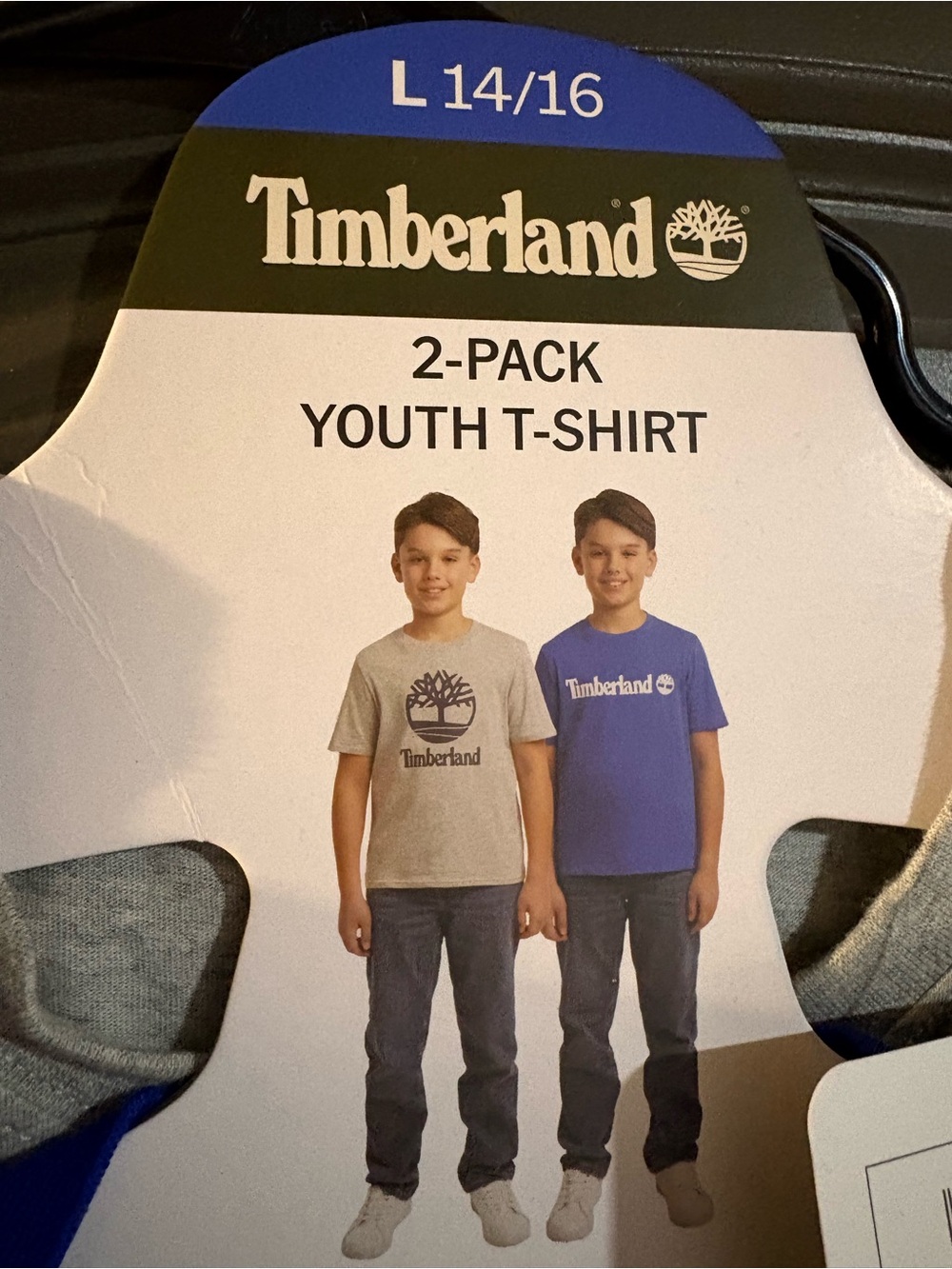 Timberland 2-Pack Youth Short Sleeve Tees - Gray & Blue